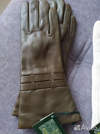 Перчатки женские кожаные новые