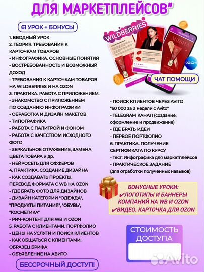 Обучение дизайн карточек для вб и Озон