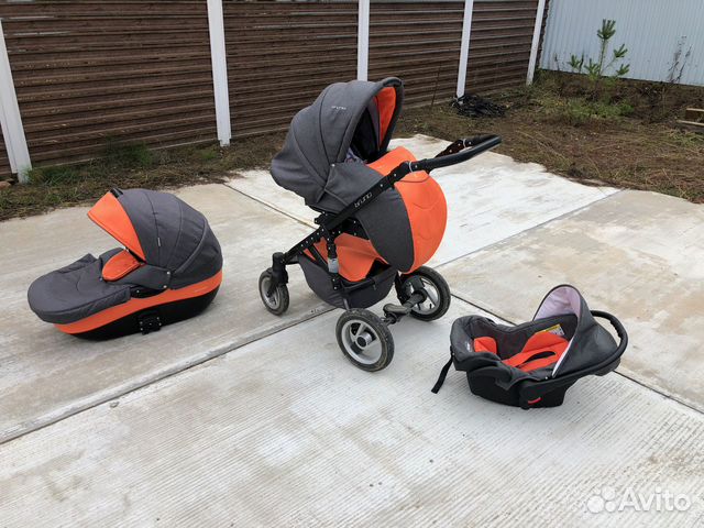 Коляска riko brano (bruno) 3 В 1 цвет 06 orange