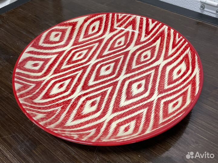 Ляган узбекский «Атлас» красный 38см