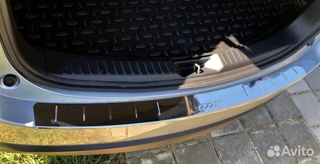 Накладка на задний бампер Mazda CX-5 c 2017 (хром)