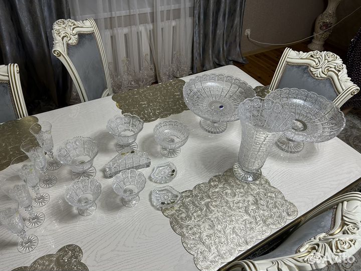 Посуда чешский хрусталь снежинка