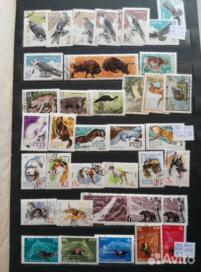 Альбом марок 60-80 гг флора фауна искусство