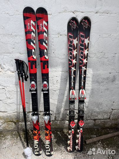 Горные лыжи, ботинки, палки