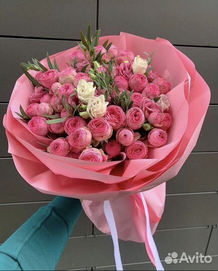 Пионовидные розы кустовые розы букеты с доставкой