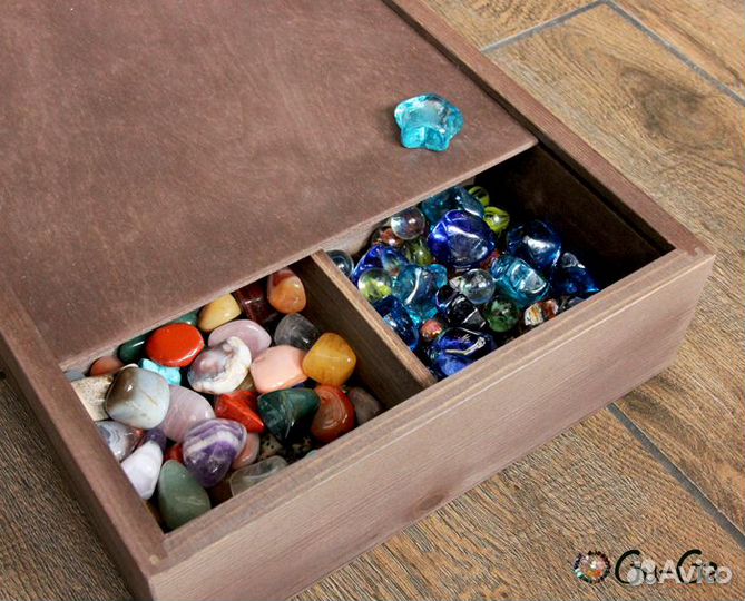 Сенсорный бокс GuGa в дерев.ящике (натур. самоцвет