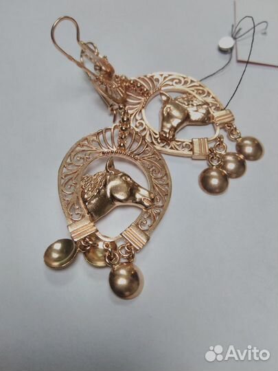 Серьги, золото 585, 15,42гр (6664)