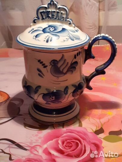 Гжель шкатулка сахарница масленка чайник кумган