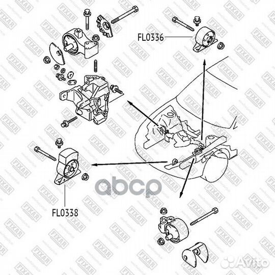 Опора двигателя передняя fixar 650 mmda1FR