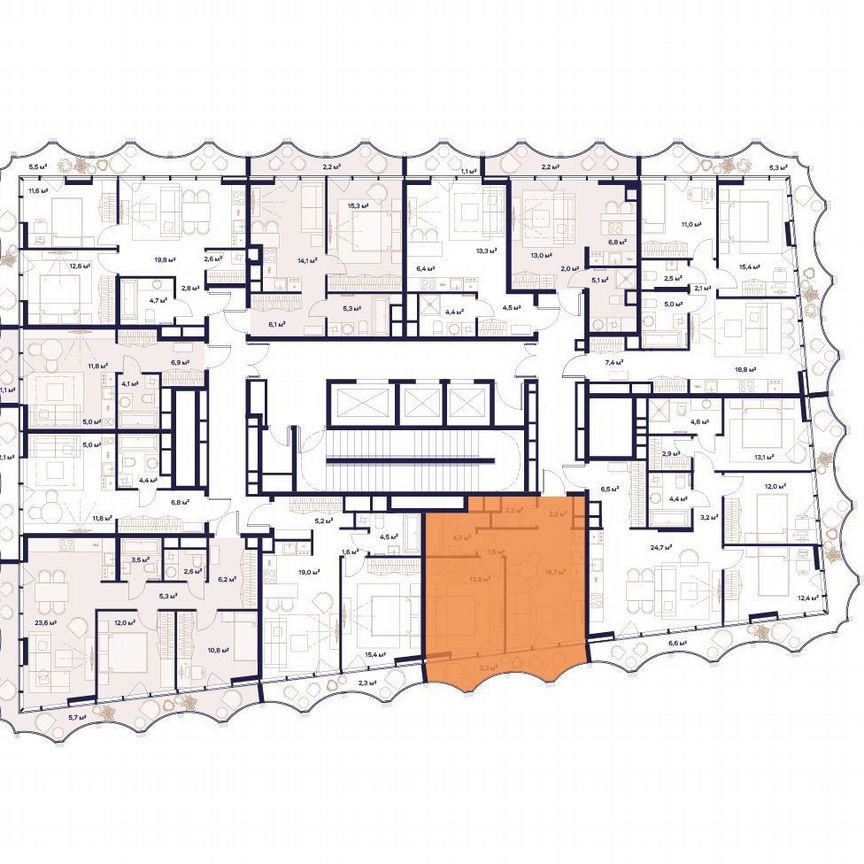 1-к. квартира, 42,9 м², 14/24 эт.