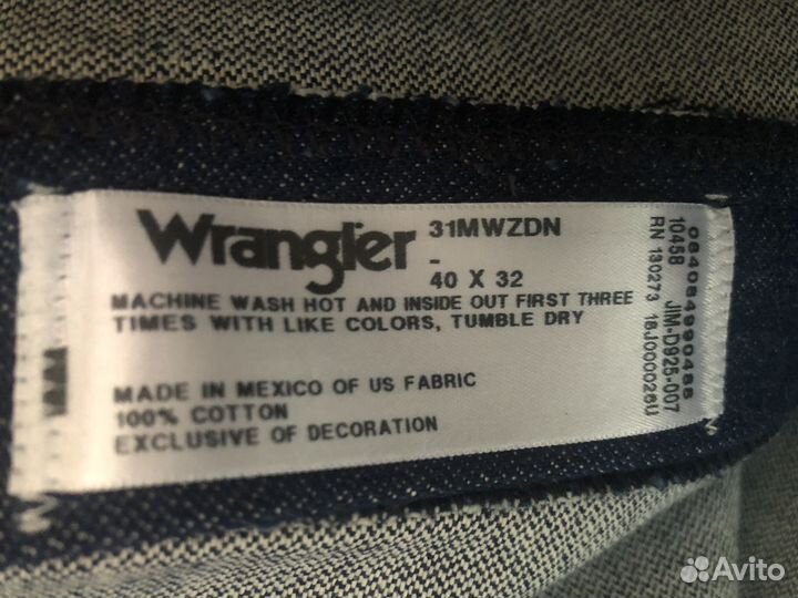 Wrangler Cowboy Cut размер W40L32 Мексика