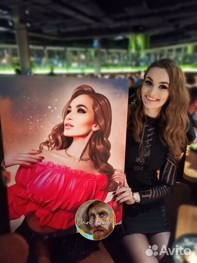 Портрет по фото на холсте