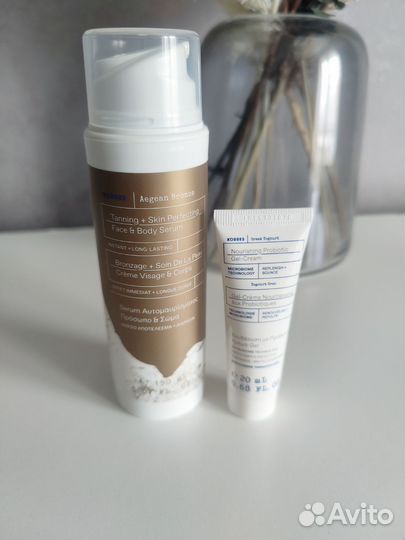 Сыворотка автозагар и крем йогурт Korres