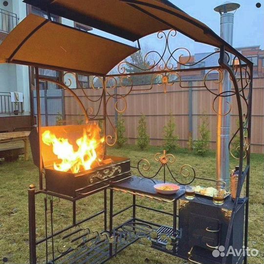 Дачный мангал с печкой