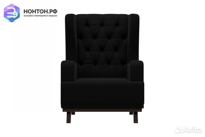 Кресло Джон Люкс микровельвет чёрный
