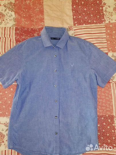 Рубашка next 152 синяя