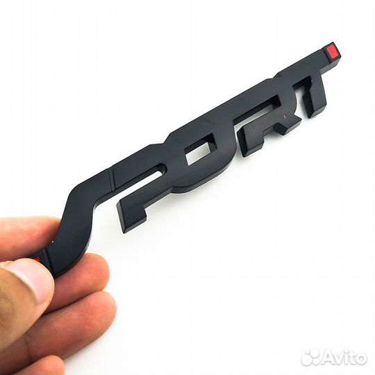 Металлическая наклейка на авто sport черный шильди