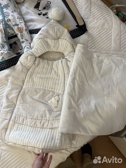 Зимний конверт в коляску на овчине