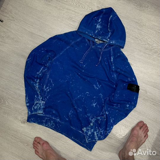 Stone Island Off Dye Hoodie Blue