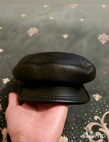 Кожанная фуражка кепка капитанка