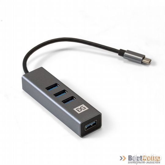 Концентратор ExeGate DUB-4TC USB Type C- 4xUSB3.0