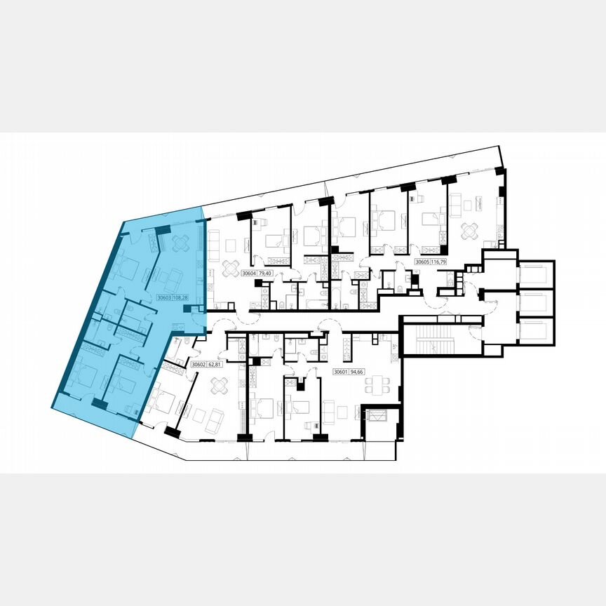 3-к. квартира, 108,9 м², 6/10 эт.