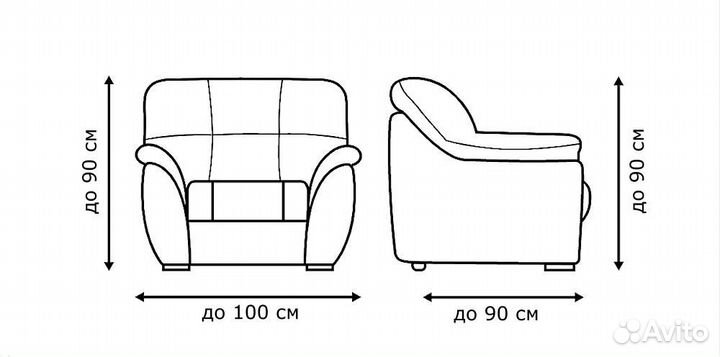 Чехол на трехместный диван и два кресла, Шоколад
