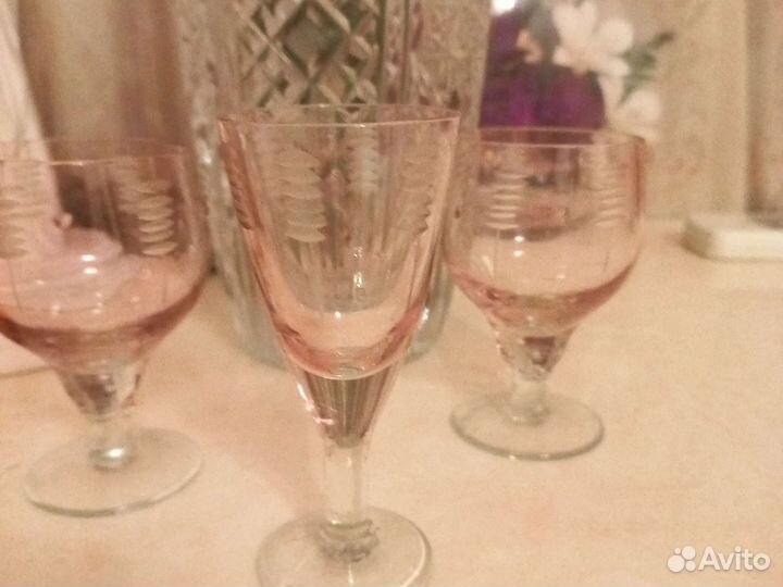 Кувшин цветное стекло СССР