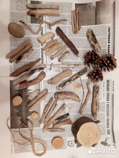 Дрифтвуд, морские палочки для рукоделия