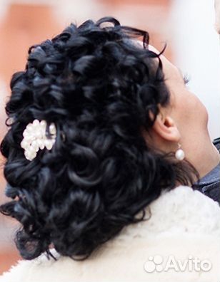 Волосы чёрные длинные искусственные на застежках