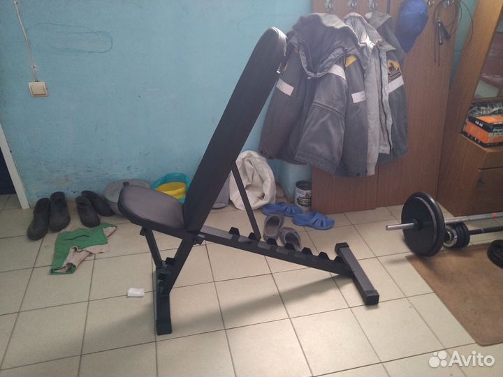 Стойка для штанги с подстраховкой + скамья