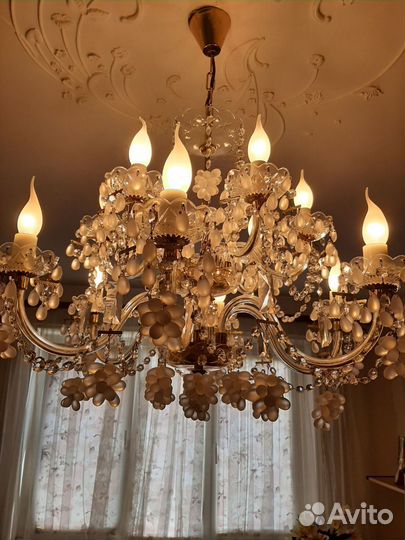 Люстра хрустальная чехия бу