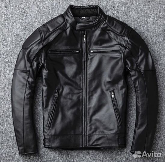 Мотокуртка кожаная мужская