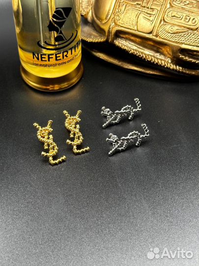 Серьги гвоздики ysl винтаж