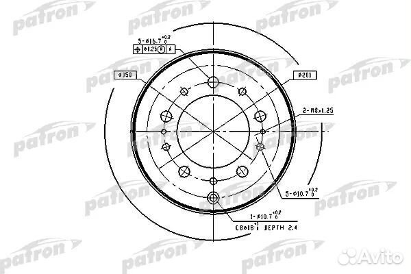 Patron PBD4483 Тормозной диск