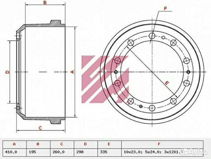 Барабан тормозной Мерседес