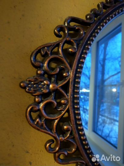 Зеркало круглое бу старинное