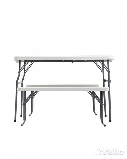 Комплект стола и двух скамеек Кейт белый