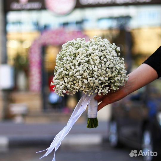 Свадебные букеты.Букет невесты из гипсофилы