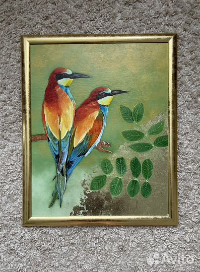 Картина интерьерная «Пара ярких птиц»