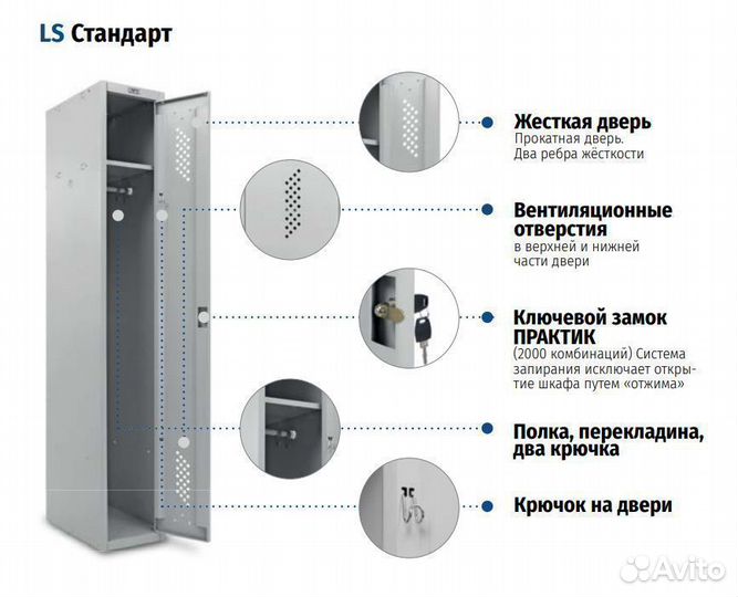 Шкафы для раздевалок практик ML 11-40 (LS-01-40)