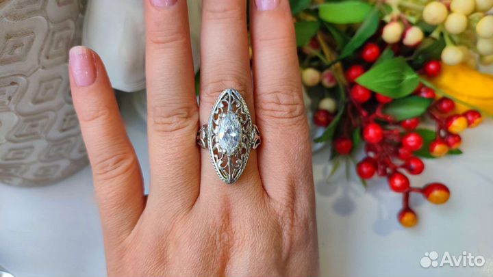 Винтаж кольцо альпийский хрусталь, 20 р-р, 925