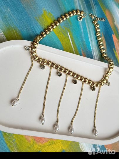 Колье чокер с цепочками