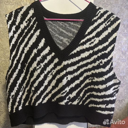 Жилетка с анималистичным принтом, L