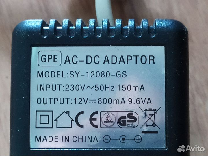 Сетевой AC-DC адаптер блок питания 12В 0,8А