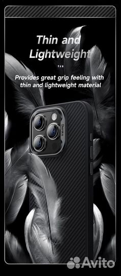 Benks Чехол для iPhone 15 Pro Max Карбон