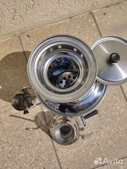 Самовар на дровах с чайником