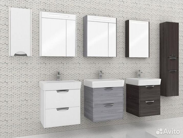 Тумба с раковиной aquaton Сильва 60 дуб полярный