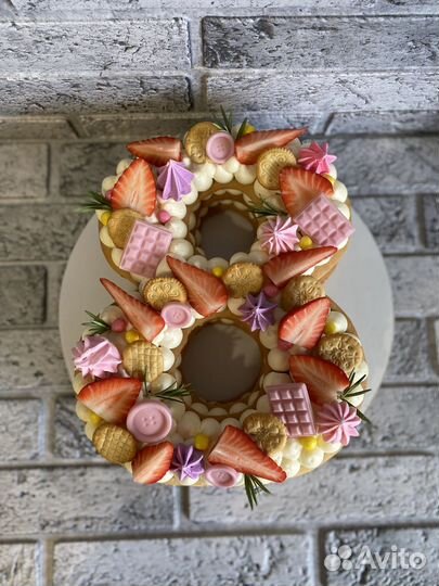 Медовый торт, цифра, сердце, звезда