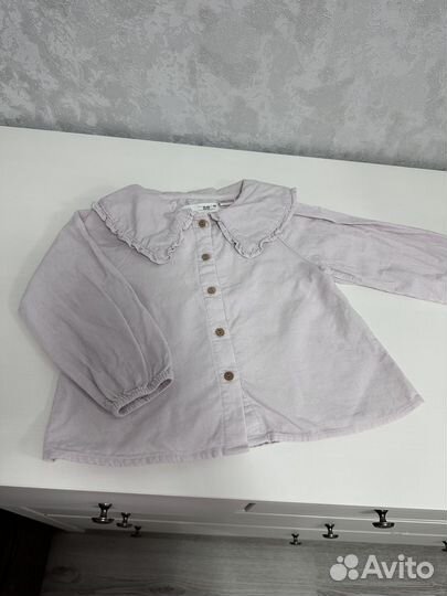 Вельветовая рубашка zara для девочки 92